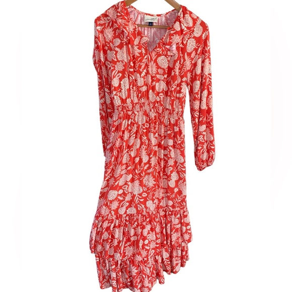 NWOT Universal Thread Floral Long Sleeve Ruffle Maxi Dress Size XS - Picture 3 of 15